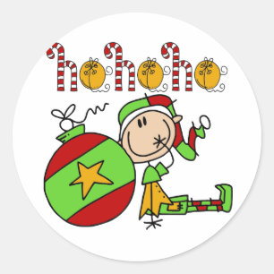 Sticker Rond Ho Ho Ho Holiday Elfe