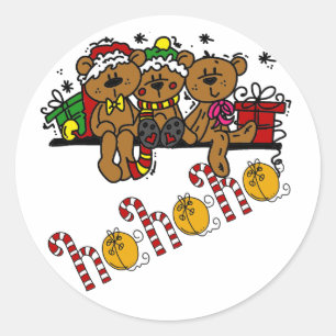 Sticker Rond Ho Ho Ho Nounours