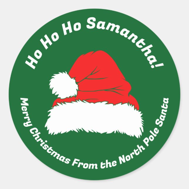 Sticker Rond Ho ho ho Santa Merry Christmas (Devant)