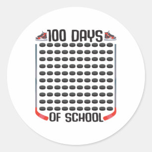 Sticker Rond Hockey 100 Jours De Sport Scolaire Garçons Filles 
