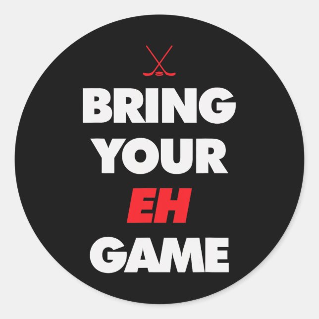 Sticker Rond Hockey - Canada apportez votre jeu EH (Devant)
