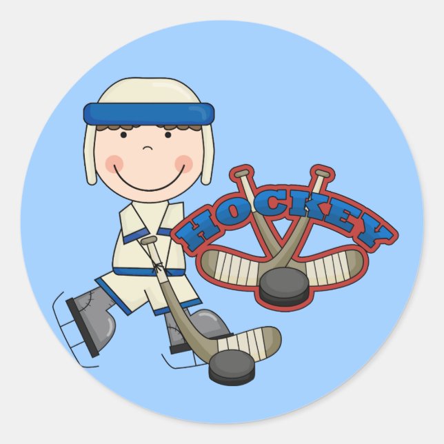 Sticker Rond HOCKEY - Chemises et cadeaux pour garçons (Devant)