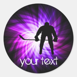 Sticker Rond Hockey cool violet