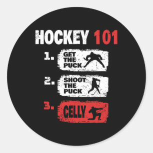 Sticker Rond Hockey - Joueur de hockey - Hockey drôle