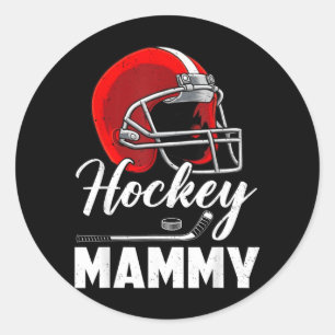 Sticker Rond Hockey Maman Joueur de Hockey Famille Assortie