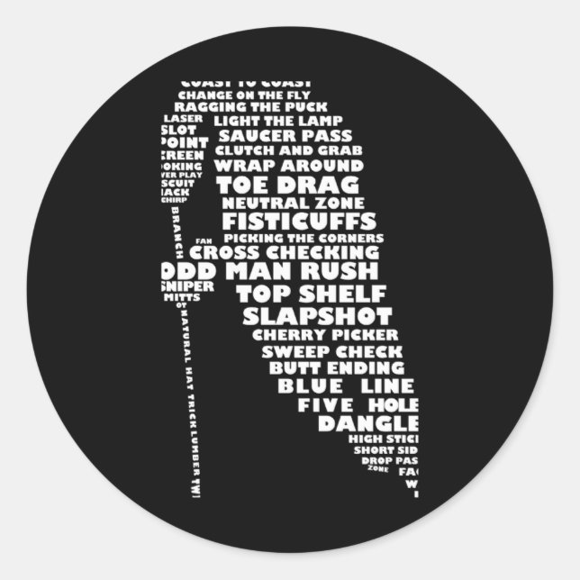 Sticker Rond Hockey Player Tygraphy Childrens T Shirt  (Devant)