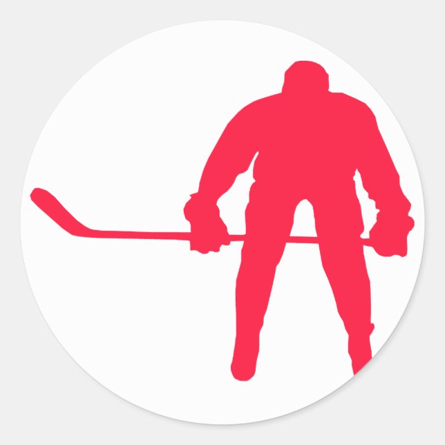 Sticker Rond Hockey rouge écarlate (Devant)
