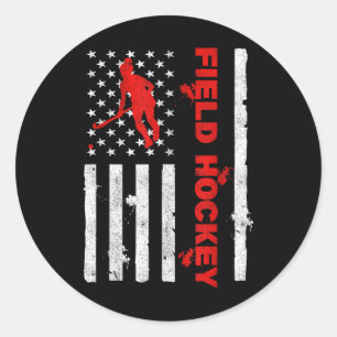 Sticker Rond Hockey sur gazon Drapeau américain Défenseur Gardi