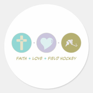 Sticker Rond Hockey sur gazon Faith Love
