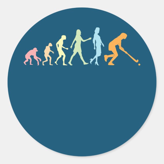 Sticker Rond Hockey sur gazon féminin Évolution Hockey sur gazo (Devant)