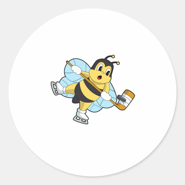 Sticker Rond Hockey sur glace Bee Hockey sur glace (Devant)