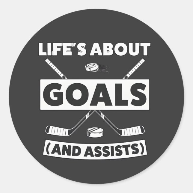 Sticker Rond Hockey Team Spirit Quote Tee (Devant)