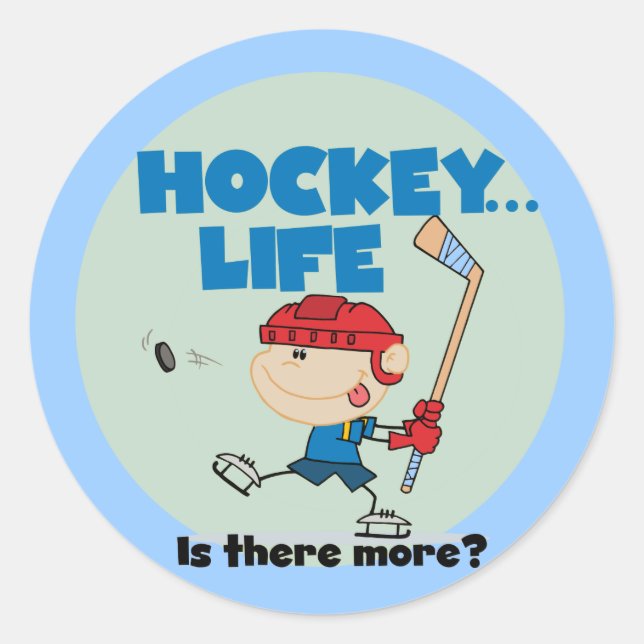 Sticker Rond Hockey y a plus de t-shirts et cadeaux (Devant)