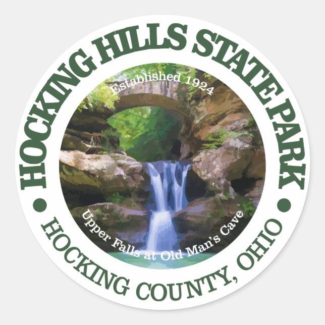 Sticker Rond Hocking Hills State Park (Devant)