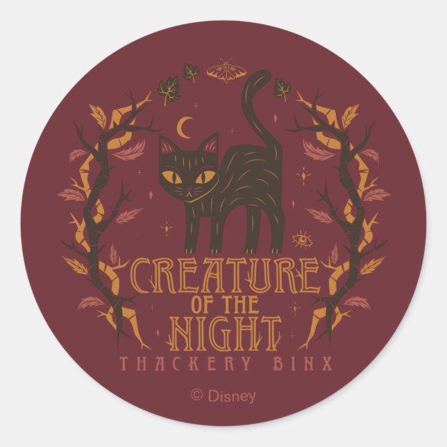 Sticker Rond Hocus Pocus Thackery Binx Night Magie (Devant)
