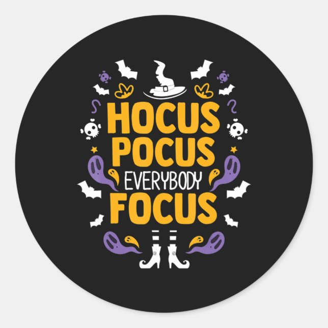 Sticker Rond Hocus Pocus Tout Le Monde Focus Halloween tenue Ha (Devant)