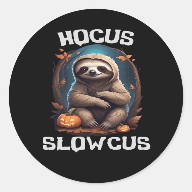Sticker Rond Hocus Slowcus Amateurs de fentes Halloween tee tee (Devant)