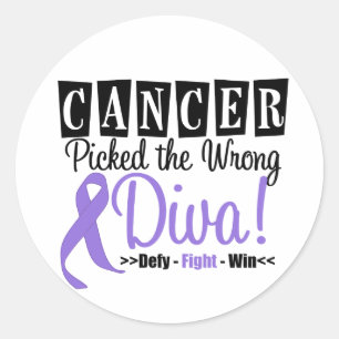 Sticker Rond Hodgkins Lymphoma Cancer attrapé Le Diva incorrect