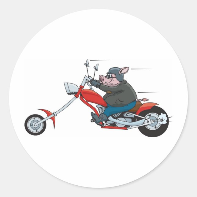 Sticker Rond Hog Biker (Devant)