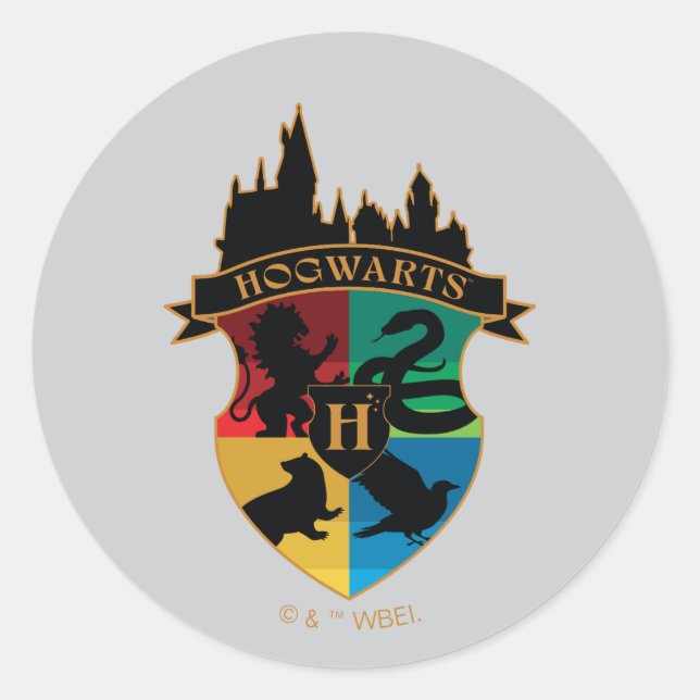 Sticker Rond HoGWARTS™ Castle Crest House Insigne de fierté (Devant)