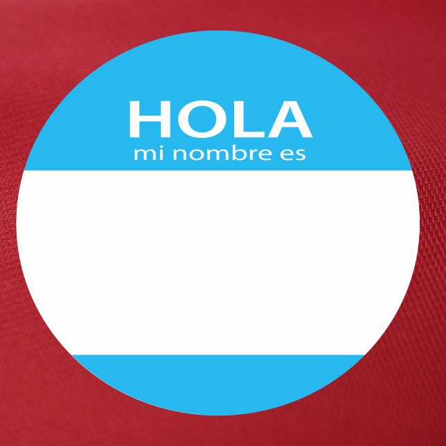 Sticker Rond Hola Mi Nombre Es - hello (Créateur téléchargé)