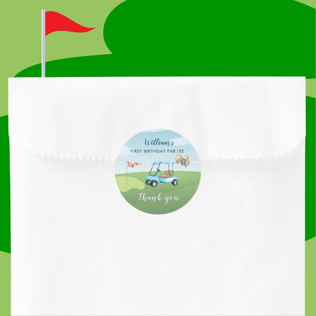 Sticker Rond Hole In One Boy Golf Par tee 1er Anniversaire (Créateur téléchargé)