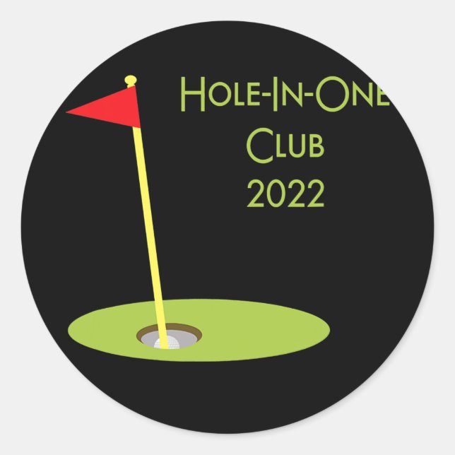Sticker Rond Hole In One Club 2022 Golfing Design For Golfer (Devant)