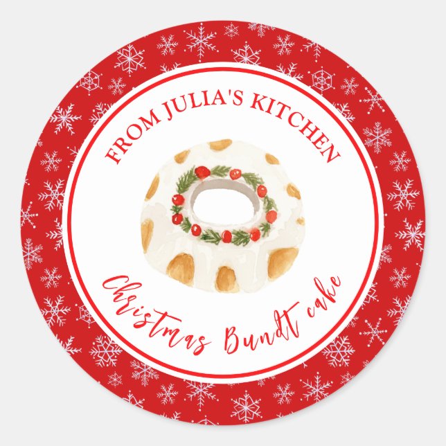 Sticker Rond Holiday Baking Bundt Cake (Devant)