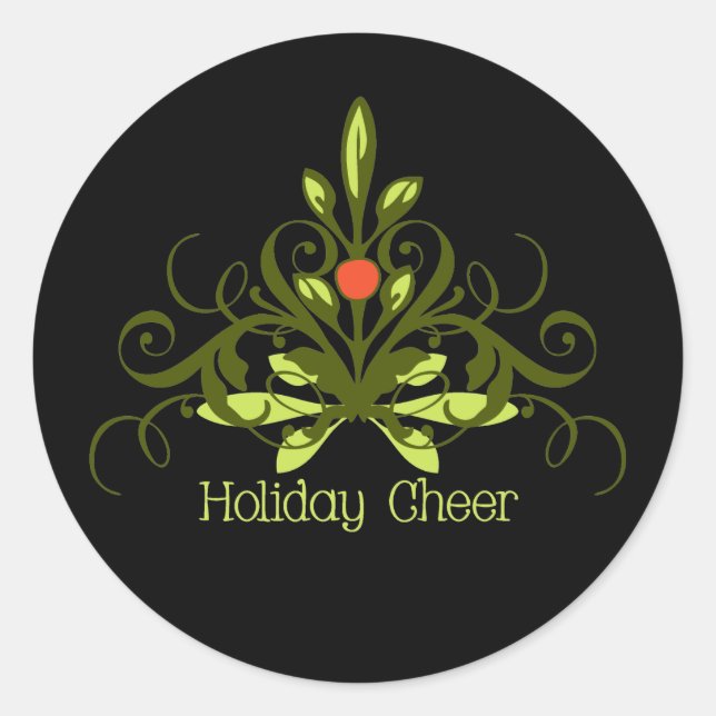 Sticker Rond Holiday Cheer (Devant)