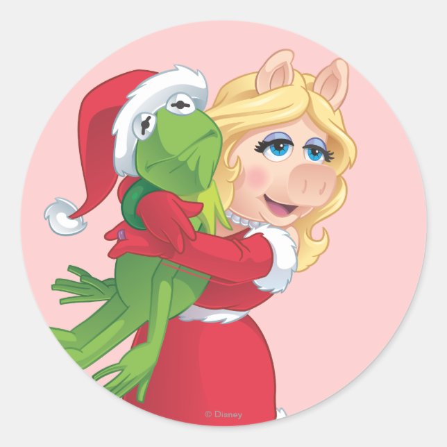 Sticker Rond Holiday Kermit et Miss Piggy (Devant)