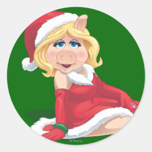 Sticker Rond Holiday Miss Piggy 2