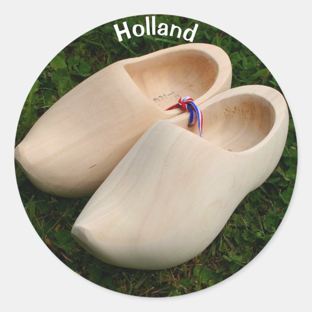 Sticker Rond Hollande : Clochons en bois hollandais (Devant)