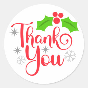 Sticker Rond Holly Berry Merci
