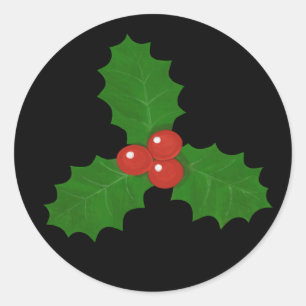 Sticker Rond Holly Leaf