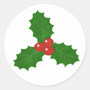 Sticker Rond Holly Leaf