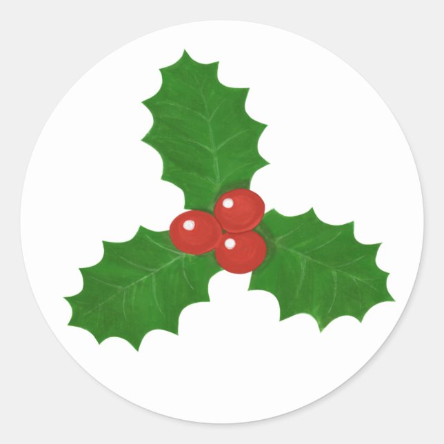 Sticker Rond Holly Leaf (Devant)