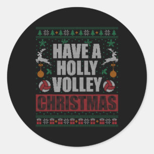 Sticker Rond Holly Volley Volley Volleyball laids Noël Noël Men