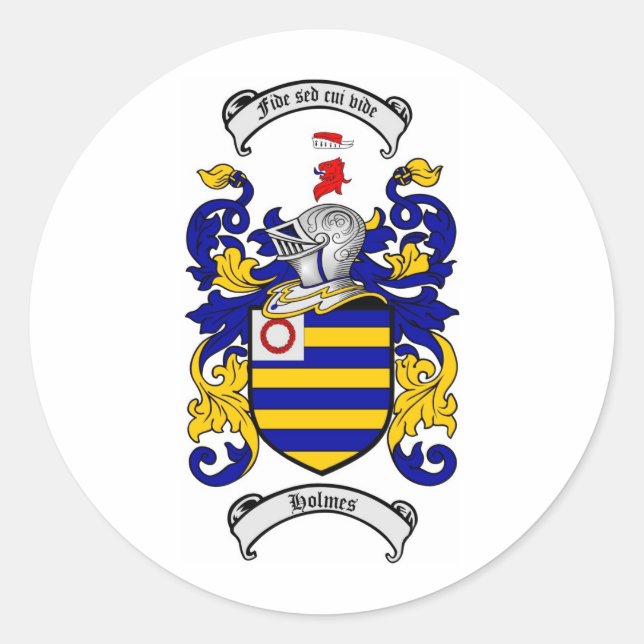 STICKER ROND HOLMES FAMILLE CREST - HOLMES TÊTE D'ARMES (Devant)