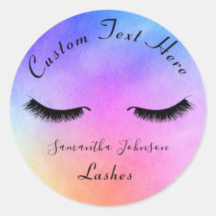 Sticker Rond Hologramme coloré Rainbow Beauty Maquillage Eyelas