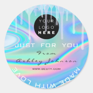 Sticker Rond Holographe Du Logo De L'Entreprise Fabriqué Avec 