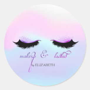 Sticker Rond Holographie élégante de Faux Lashes