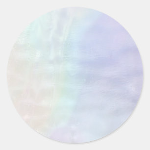 Sticker Rond Holographie romantique irisée glamour perle
