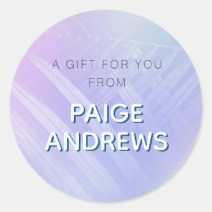 Sticker Rond Holographique Feuilles tropicaux