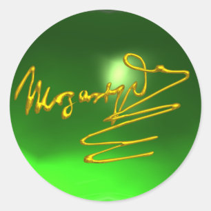 Sticker Rond HOMAGE À MOZART Gold Signature du compositeur Gree