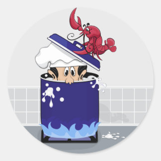 Sticker Rond Homard drôle