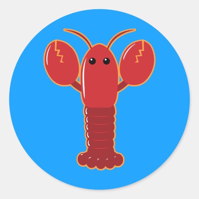 Sticker Rond Homard mignon (Devant)