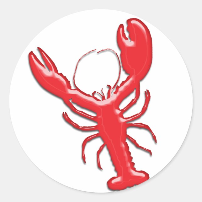 Sticker Rond Homard rouge brillant (Devant)