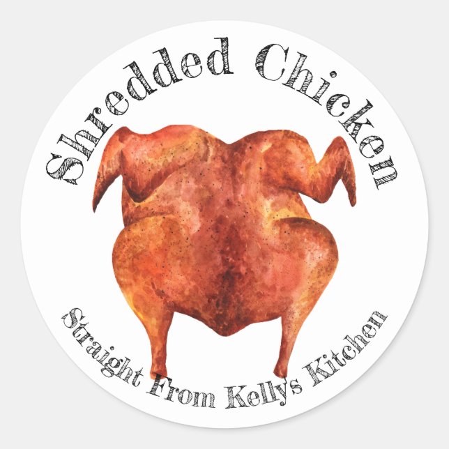 Sticker Rond Home Canning Business Shredred Chicken Food Étique (Devant)