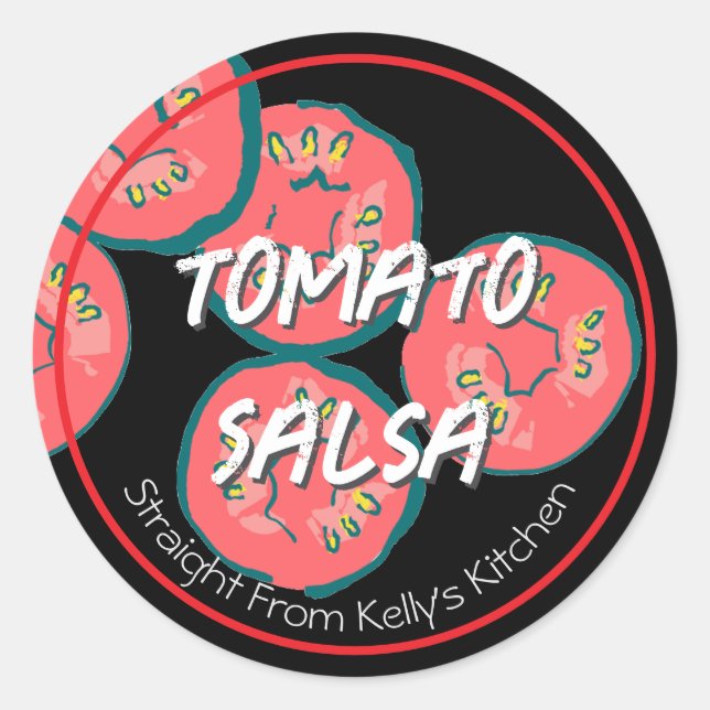 Sticker Rond Home Canning Business Tomato Salsa Modern Label (Devant)