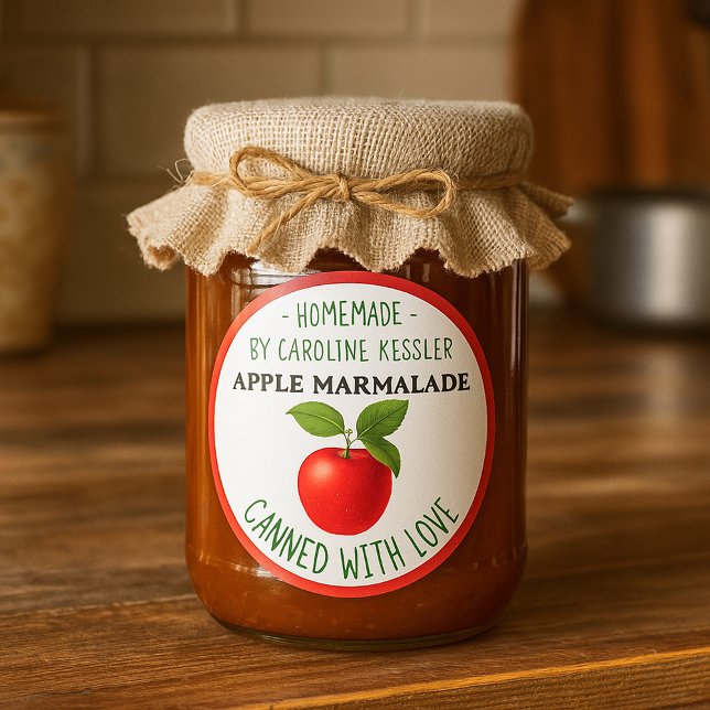Sticker Rond Home Made Apple Marmalade Canning Label Sheet (Créateur téléchargé)